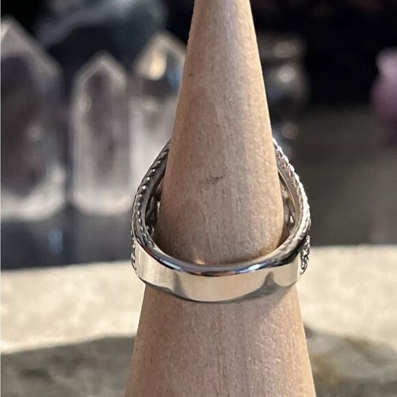 Galilea Rose Quartz Ring Set In Rhodium Over Sterling Silver 9ctw - Picture 5 of 9